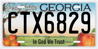 GA license plate CTX6829