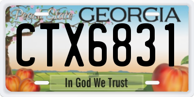 GA license plate CTX6831