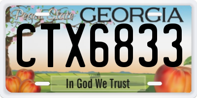 GA license plate CTX6833