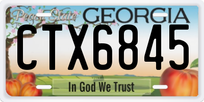 GA license plate CTX6845