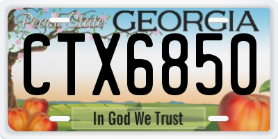 GA license plate CTX6850