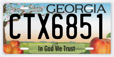 GA license plate CTX6851