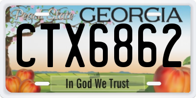 GA license plate CTX6862