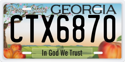 GA license plate CTX6870