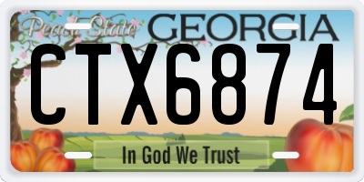 GA license plate CTX6874
