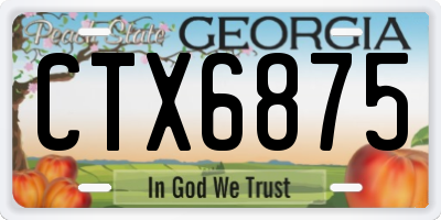 GA license plate CTX6875