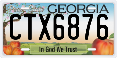GA license plate CTX6876