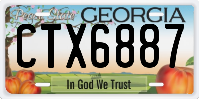 GA license plate CTX6887