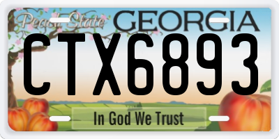 GA license plate CTX6893