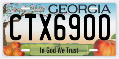 GA license plate CTX6900