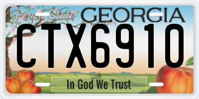 GA license plate CTX6910