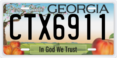 GA license plate CTX6911