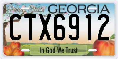 GA license plate CTX6912