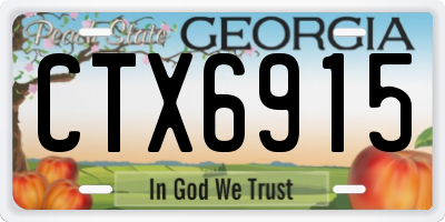 GA license plate CTX6915