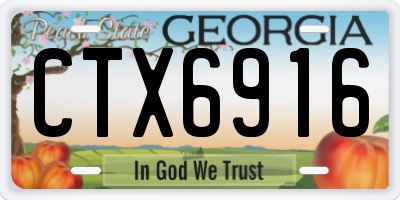 GA license plate CTX6916