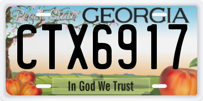 GA license plate CTX6917