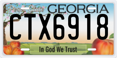 GA license plate CTX6918