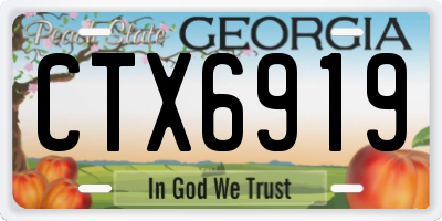 GA license plate CTX6919