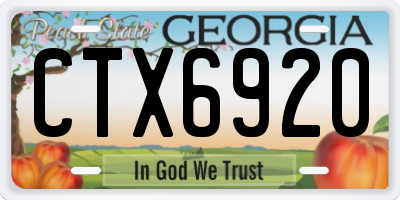 GA license plate CTX6920