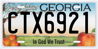 GA license plate CTX6921