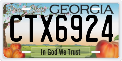 GA license plate CTX6924