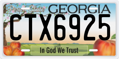 GA license plate CTX6925