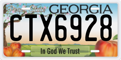 GA license plate CTX6928