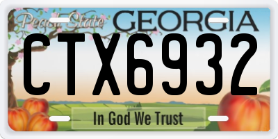 GA license plate CTX6932
