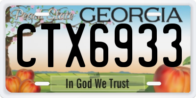 GA license plate CTX6933