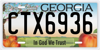 GA license plate CTX6936