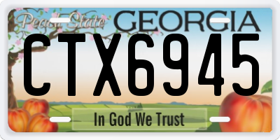 GA license plate CTX6945