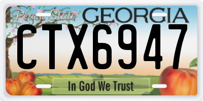 GA license plate CTX6947