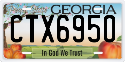 GA license plate CTX6950