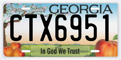 GA license plate CTX6951