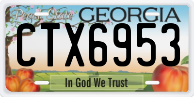 GA license plate CTX6953