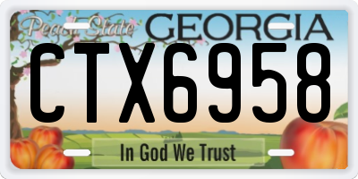 GA license plate CTX6958