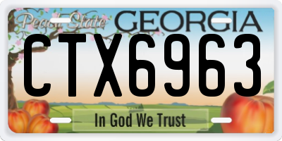 GA license plate CTX6963