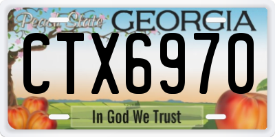 GA license plate CTX6970