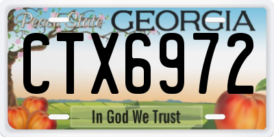 GA license plate CTX6972