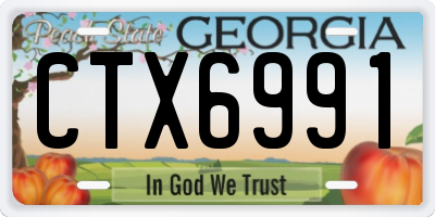 GA license plate CTX6991