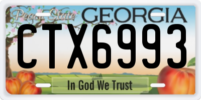 GA license plate CTX6993