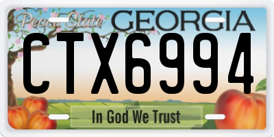 GA license plate CTX6994