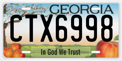 GA license plate CTX6998