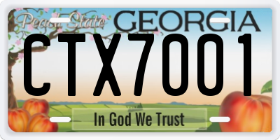 GA license plate CTX7001