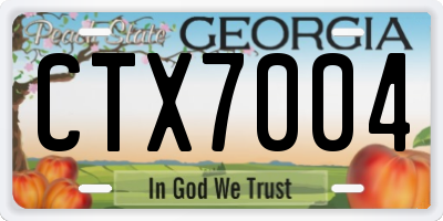GA license plate CTX7004
