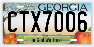 GA license plate CTX7006