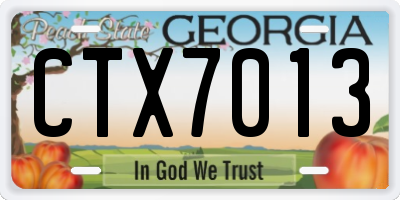 GA license plate CTX7013