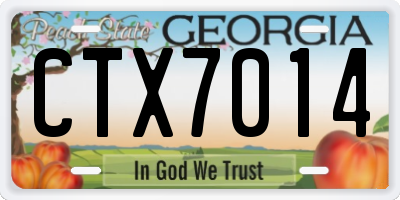 GA license plate CTX7014