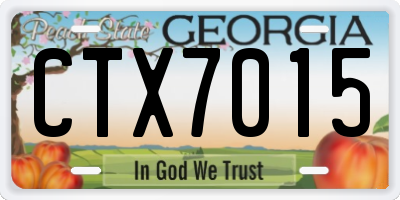 GA license plate CTX7015