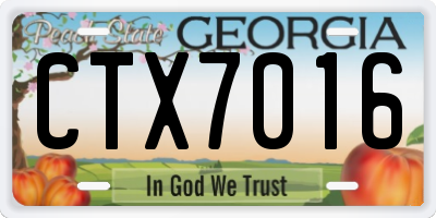 GA license plate CTX7016